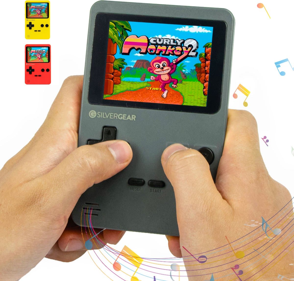 Silvergear Retro Game Console met 240 Arcade Games - Geen Internet Nodig - Spelcomputer voor Kinderen - Gaming Computer - Game Console Handheld - Vakantie Speelgoed - Auto - Cadeau voor Jongens en Meisjes - 6, 7, 8, 9, 10, 11, 12+ Jaar - Grijs — afbeelding 1