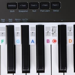 What's Goods - Afneembare siliconen piano toetsenwijzer - Piano (muzieknoten) leren spelen - 88 toetsen - Piano stickers - Wit met kleuren — thumbnail 4