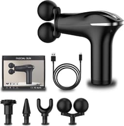 Elpatron.nl proffesionele Dubbele Massage Kop massagepistool massagegun-Massage Gun - Professioneel - Inclusief 4 Opzetstukken - Zwart - Massage Apparaat - Massage-gun - Massagegun — thumbnail 1