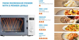 Midea AG20CF2EBK - Magnetron met grill - 20L - 700W - 8 Automatische programma's - Zwart — thumbnail 4