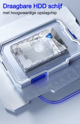 Dutch Wanted Space Draagbare HDD Externe Harde Schijf - Snelle writing speed - 2TB aan Solide State Opslag - Plug and play - Portable storage - Opslag extern pc of laptop - USB 3.2 - Harde schijf expansion — thumbnail 3