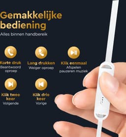 Golden Sound Bedrade oordopjes - Siliconen tips - 3.5mm jack aansluiting - Oortjes met Draad en Microfoon — thumbnail 3