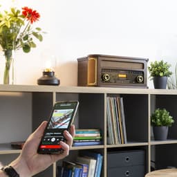 Retro platenspeler Bluetooth - Fenton Memphis - Met FM en DAB radio - Cassette speler - Donkerbruin — thumbnail 4
