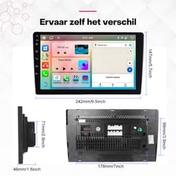 Boscer Autoradio 2Din Universeel - 10.1 Inch IPS HD Touchscreen - Android 15 - Apple Carplay & Android Auto (Draadloos) - 4+64GB - GPS Navigatiesysteem - Bluetooth, WiFi, MP5 - AHD Achteruitrijcamera — thumbnail 5