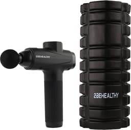 2BEHEALTHY Massage Gun Professioneel & Foam Roller - Incl. 6 Opzetstukken en 30 Massagestanden - 8 Uur Batterij - Sport en Relax Massage Pistool - Massageapparaat - Foamrollers - Foamrol - Massage Roller - Massageroller — thumbnail 1