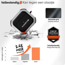 Schokbestendig Hoesje - Geschikt voor Apple AirPods 4 - Hardcase Met Sleutelhanger - Zwart & Wit — thumbnail 4