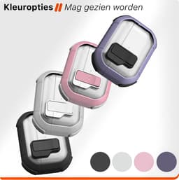 Schokbestendig Hoesje - Geschikt voor Apple AirPods 4 - Hardcase Met Sleutelhanger - Transparant & Roze — thumbnail 2