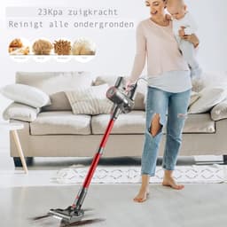 SteeFly® Steelstofzuiger Ysora 6-in-1 - Krachtig & zakloos - Draadloos multifunctioneel design - Lichtgewicht - Kleur: rood — thumbnail 4