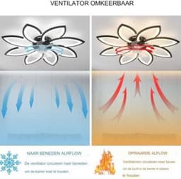 Plafondventilator Slaapkamer - Plafonniere Met Ventilator - Plafondventilator Met Verlichting - Plafondventilator Afstandsbediening - Goud - 90 CM — thumbnail 3
