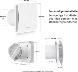 Bosch Home Comfort Fan 1500 W100 Wandventilator 230 V 95 m³/h 100 mm — thumbnail 4