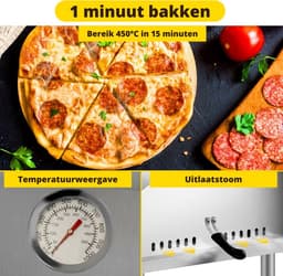 Bolt Edge Pizza Oven - Steenoven - Houtgestookt - Inclusief pizzasteen en spatel — thumbnail 4