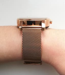 Belesy® SMART - Smartwatch Dames - Smartwatch Heren - Horloge - Bluetooth Bellen - Stappenteller - 1.3 inch - Kleurenscherm - Full Touch - Goud - Staal - Moederdag — thumbnail 3