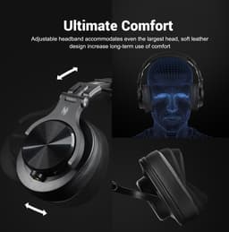 OneOdio Fusion A70 Zwart – Draadloze Over-Ear Koptelefoon – DJ & Studio – Hi-Res Audio — thumbnail 2