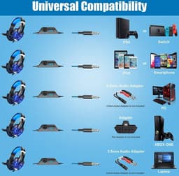 KOTION EACH G9000 Gaming Headset - PS4, laptops - Zwart/Blauw — thumbnail 3