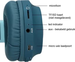 Kinder hoofdtelefoon - koptelefoon kinderen Bluetooth met led kattenoortjes blauw — thumbnail 4
