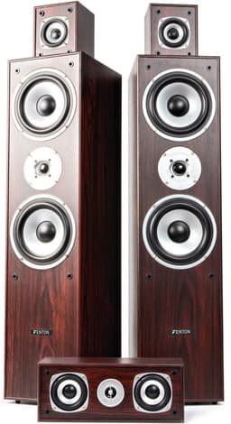 Surround set home cinema 5.0 - Fenton 1150 Watt - Complete set met 5 speakers - Walnoot — thumbnail 3