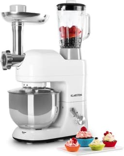 Klarstein Knetmaschine Küchenmaschine mit Fleischwolf, 2000W Teigmaschine Klein, 6 Stufen, Schneebesen Rühr- & Knethaken, Planetenrührwerk, Rührmaschine mit Mixer, Küchenmaschinen mit 5L Schüssel — thumbnail 1