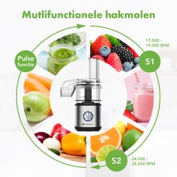 KitchenBrothers Foodprocessor - 5 in 1 Multifunctioneel Model - Hakmolen - Groentesnijder - BPA Vrij - 0,5L - Keukenmachine - Uiensnijder - RVS — thumbnail 3