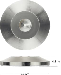 Dynavox Spike dempers, onderlegschijven, sluitringen voor luidsprekerboxen en apparaten, stijlvolle bescherming tegen krassen op de vloer of in het hifi-rek, set van 4, zilver — thumbnail 2