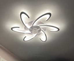 LuxiLamps - 6 Vleugel Ventilator Plafondlamp - Met Afstandsbediening - Wit - Dimbaar - Woonkamerlamp - Moderne lamp - Plafonniere — thumbnail 2