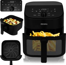 Zeegma Knapper Chef - Airfryer XL - Vetvrij - 6,5 L - Zwart - 10 programma's - 1600 W - Snelle opwarming tot 60s - Antislippoten — thumbnail 1