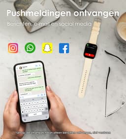 Voltic® Smartwatch Goud - Dames Sporthorloge - Android & iOS - Waterdicht Horloge - Sport & Gezondheidstracker - 47mm — thumbnail 4