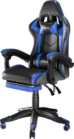Avalo Gaming Stoel - Gamestoel Ergonomisch Verstelbaar - Bureaustoel - Gaming Chair voor Bureau - Zwart/Blauw — thumbnail 1