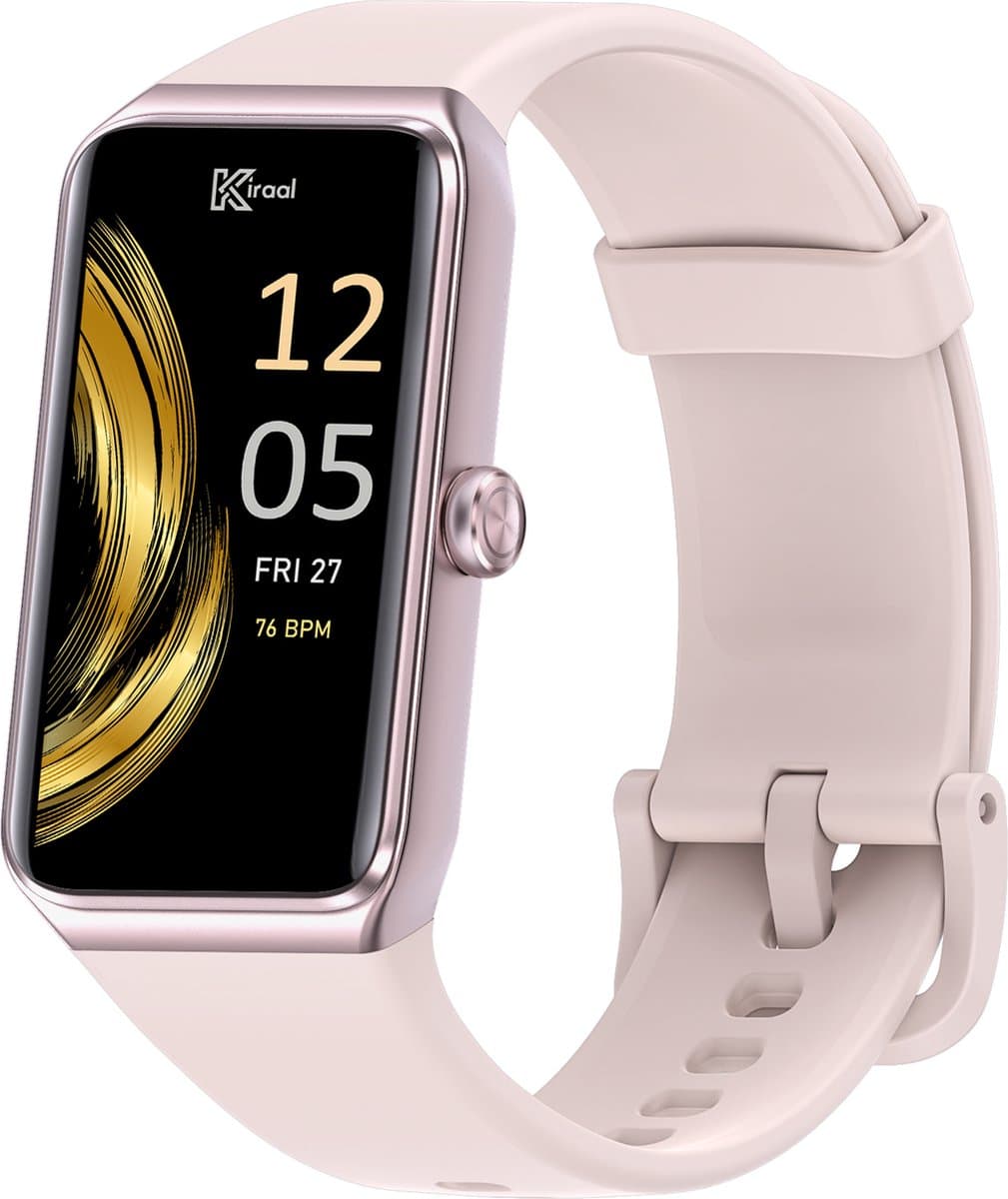 Kiraal Venture Active - AMOLED Activity Tracker - Stappenteller - Hartslagmeter - Bloeddrukmeter - Smartwatch - Waterdicht - Heren - Dames - Nederlandse Handleiding - Rose — afbeelding 1
