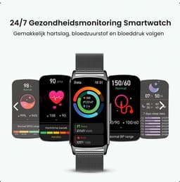 Avalue Luxe AMOLED Smartwatch Dames - Activity Tracker - Bluetooth Call - Stappenteller - Bloeddrukmeter - RVS en Siliconen Band — thumbnail 5