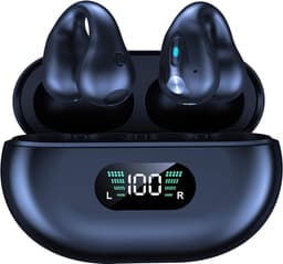 Draadloze oordopjes met oorclip Zwart - Sport Oordopjes - Geschikt voor Apple en Android - Bluetooth 5.3 - Draadloze oortje Bluetooth - Sport Oordopjes - Bluetooth Oordopjes - Draadloze Oordopjes - Oortjes Draadloos - In-Ear Oordopjes — thumbnail 1