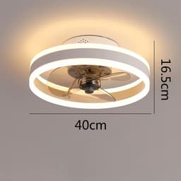 Plafondventilator Met Verlichting - Smart Lamp Met Afstandsbediening – Plafonniere Keuken Lamp Met 6 Ventilatiesnelheden - Woonkamerlamp – Plafond Ventilator Lamp Met Timer - Wit — thumbnail 5