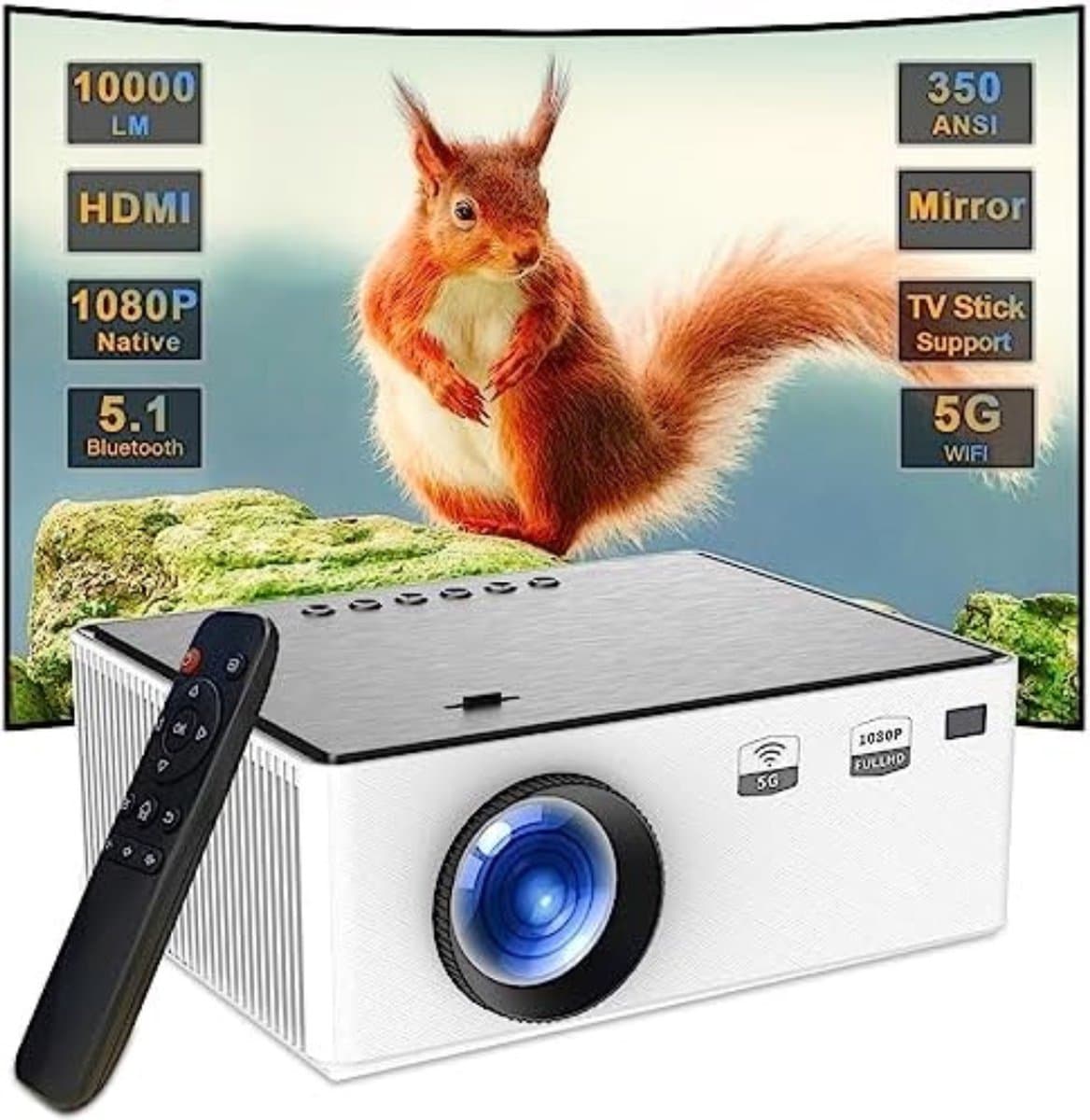 Mini Beamer - Streamen vanaf je telefoon - Input tot 4K - Bluetooth Audio - Projector - Mini Projector - HDMI - USB - Zwart - Smartphone - Draagbaar - Ingebouwde speaker — afbeelding 1