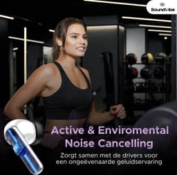 Soundvibe® Earbuds Pro Draadloos Met Air Noice Cancelling - Wit - Bluetooth - Hoofdtelefoon - Draadloze Oordopjes - USB C - Wireless Earphones - wireless pods - Oortjes — thumbnail 3