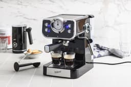 Espressomachine - koffie machine - espresso - Zwart - Retro - OldScool - 950W - 1.5 liter — thumbnail 1