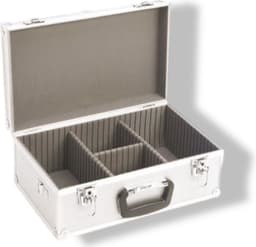 Perel Cd-koffer, 60 cd's, sleutelslot, 2 sleutels, aluminium, 424 x 265 x 173 mm — thumbnail 2