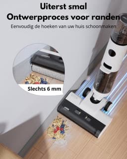 3 in 1 Vloerreiniger – Stoomreiniger – Kruimeldief – Dweilapparaat – Elektrische Mop – Voor Binnen – Inclusief Laadstation – 1000W — thumbnail 4