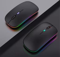 Draadloze LED Bluetooth Muis - Ergonomisch - RGB - Laptop en Gaming - Draadloos - Zwart - Met USB-C hub — thumbnail 3