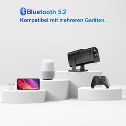 4K Mini-beamer met Native 1080p Resolutie voor Thuisbioscoop - 500 ANSI lumen - Android 11.0 OS - Wifi 6 - BT 5.2 - Automatische 180 graden Rotatie Beamer — thumbnail 3