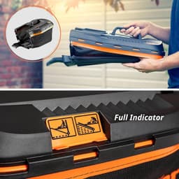 Accugrasmaaier - Elektrische Grasmaaiers - Gazontrimmer - Grastrimmer - met Mulchmaat 32L - Maaibreedte 34cm - Maaihoogte op 6 Niveaus - 2 x 4000 mAh Lithium-ion Accu - Oplader - 24V - Zwart&Oranje — thumbnail 3