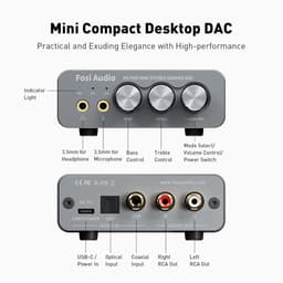 Fosi Audio K5 Pro DAC Amp Koptelefoonversterker - USB C/Coaxiaal/Optisch naar 3.5mm AUX/RCA-aansluiting - voor Gaming — thumbnail 3