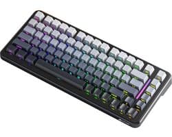 ATTACK SHARK M86PRO - Draadloze Mechanisch Gaming Toetsenbord - RGB Light Strip - Side Printed PBT Keycaps - Gasket Mod - Wired/2.4G/Bluetooth Tri-Mode - 83keys - Moonlit Night