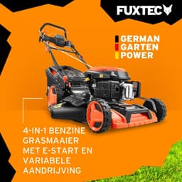 FUXTEC 4-in-1 Benzine Grasmaaier FX-RM5196eSPRO – Elektrische Start – 6 pk – 51 cm Maaibreedte – Flexibele Achterwielaandrijving – 4-Takt – Maaihoogte 25–75 mm – 60 L Grasopvangbak – Mulchfunctie — thumbnail 1