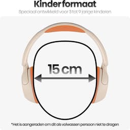 Xssive KH01 Koptelefoon Kinderen - Kinder Koptelefoon met Draad, Microfoon & Volumebegrenzing - Vanaf 2 jaar - Verstelbaar - Wit/Oranje — thumbnail 2