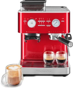 KitchenAid Pistonmachine met Koffiemolen - 5KES6551ECA - Ingebouwde koffiemolen - kantelbaar stoompijpje - 15 bar pomp en drukmeter - Appelrood — thumbnail 1