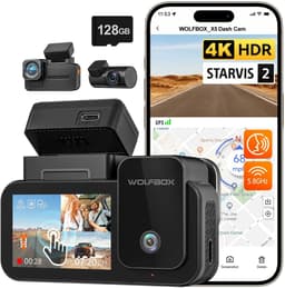 Wolfbox X5 Touch 3CH 4K Wifi Gps 128gb dashcam - Camera voor + achter + interieur - 2,35 inch touchscreen Lcd - Wifi en Gps - Parkeermodus - 4K resolutie - 128gb Micro SD kaart - dashcam voor auto — thumbnail 5