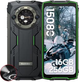 Blackview BV9300 Pro - Robuuste Smartphone - 16GB RAM - 256GB - 15080mAh - 120Hz 6.7" FHD - Dual 4G LTE - 64MP+32MP - IP68 Waterdicht - 1.32" Achterkant Dsiplay - NFC - GPS - Groen — thumbnail 1