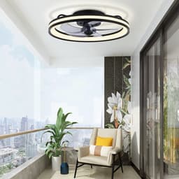 Plafondventilator met lamp 48cm Ventilator met LED verlichting Ventilatoren Met afstandsbediening Zomer- en winterstand - Zwart — thumbnail 5