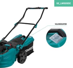 VONROC Accu Grasmaaier – 40V – 38 cm maaibreedte - Vier instelbare maaihoogtes: 35/45/55/65 mm - Incl. 45L Opvangbak - Incl. 2x 2.0Ah Accu en dubbele snellader — thumbnail 5
