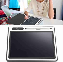 Zavira® Digitaal notitieblok - E-rader - Notepad - 22,86 x 22,86 x 0,1 cm - 300 g - Zwart met lederen hoes — thumbnail 5
