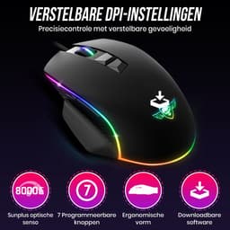 Spirit of Gamer Gaming Muis – Game Muis – RGB – Duimsteun – Flexibel Gebruik – 8000 DPI – Zwart - Bedraad — thumbnail 3
